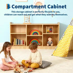 2-Tier Wood Montessori Cabinet for Kids, Toddler Room Book Shelves Toy Organizers & Storage for Kids, Furniture of Classroom, Nursery, Playroom