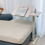 NAYSAYE Tavolino Comodino per Letto da Lavoro Scrivania su Ruote Supporto Laptop Regolabile in Altezza per Letto Divano, Bianco, 31,5*15,7*40