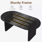 71'' Oval Dining Table for 4-8, Versatile Farmhouse Kitchen & Dining Table, Greating Table for Living Room, Office, Apartment, Black