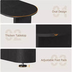71'' Oval Dining Table for 4-8, Versatile Farmhouse Kitchen & Dining Table, Greating Table for Living Room, Office, Apartment, Black