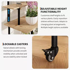 Grid Wall Plant Stand 3-Tier,Heavy Duty Metal Grid Display with Adjustable Shelves & Hooks, Multi-Purpose Indoor Outdoor Plant Shelf for Garden,Home