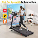 Tapis Roulant Pieghevole Redliro con Inclinazione Automatica, Tapis Roulant da 2.5HP per Casa, Tapis Roulant con Inclinazione del 15% e Maniglie, Capacità 136 kg