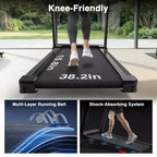 Tapis Roulant Pieghevole Redliro con Inclinazione Automatica, Tapis Roulant da 2.5HP per Casa, Tapis Roulant con Inclinazione del 15% e Maniglie, Capacità 136 kg