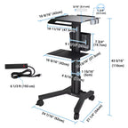 Yescom Carrello Mobile per Laptop con Pannello Frontale per Display per Conferenze di Laboratorio
