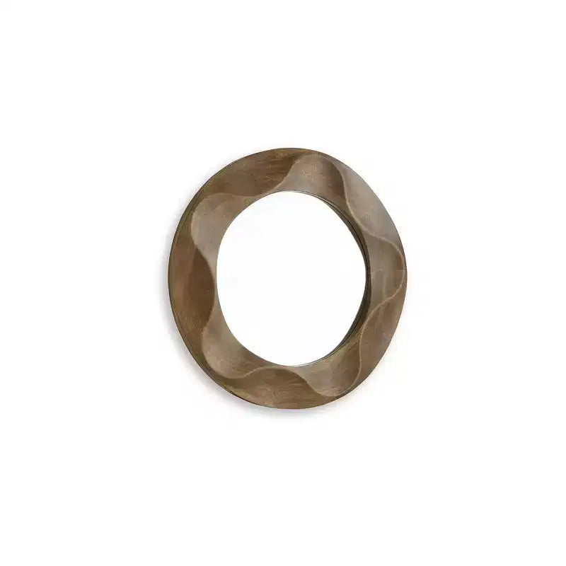 Specchio decorativo da parete Aajon di Signature Design by Ashley con cornice marrone a onda