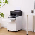 3 Drawer Mobile Filing Cabinet,Under Desk Metal Rolling File Cabinet with Lock & Anti-Tip Wheel for Home Office Organizer, Hanging File Folders