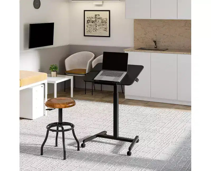 Seville Classics airLIFT Tilting Height Adjustable Mobile Desk Cart