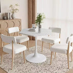 MAYEERTY Tavolino da caffè esagonale moderno da 31,5 pollici con piano in marmo stampato bianco e base in metallo per sala da pranzo soggiorno, bianco