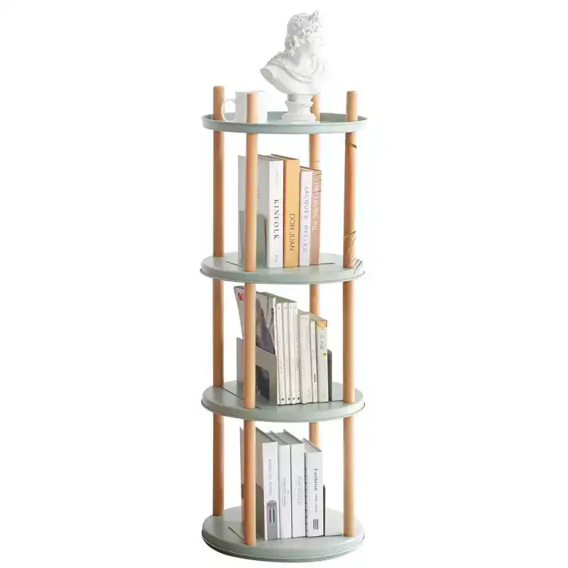 MAYEERTY Scaffale a 4 Livelli Girevole a 360°, Mobile Contenitore Compatto Multifunzionale per Soggiorno Camera da Letto Studio Cucina