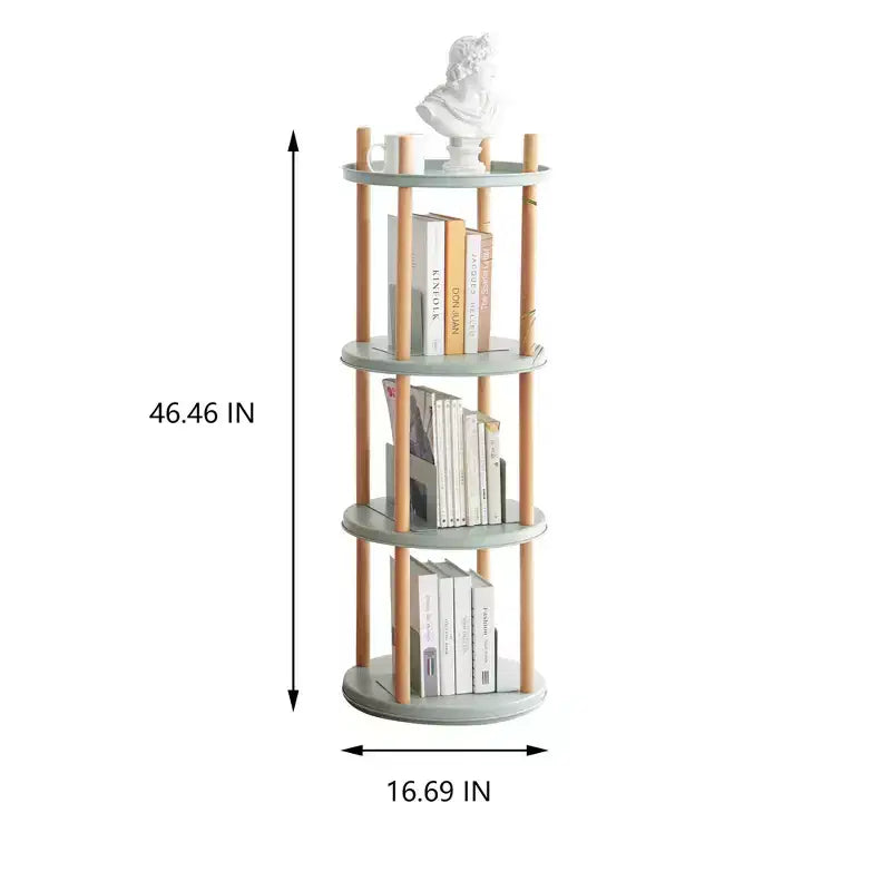 MAYEERTY Scaffale a 4 Livelli Girevole a 360°, Mobile Contenitore Compatto Multifunzionale per Soggiorno Camera da Letto Studio Cucina