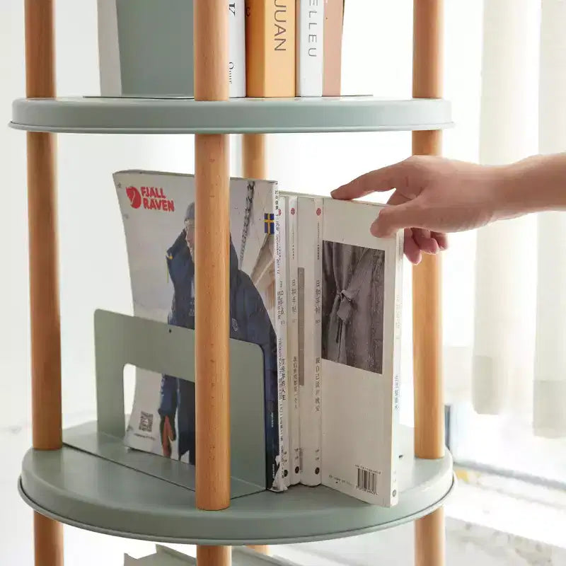 MAYEERTY Scaffale a 4 Livelli Girevole a 360°, Mobile Contenitore Compatto Multifunzionale per Soggiorno Camera da Letto Studio Cucina