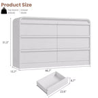 Arched 6-Drawer Dresser,47 Wide Wooden Chest with Curved Profile for Modern Bedroom, Living Room, Entryway, Nursery Storage