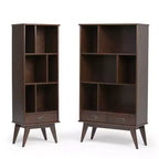 Libreria e mobile contenitore ampio Tierney in LEGNO MASSELLO da 64 x 35 pollici, in stile moderno di metà secolo