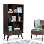 Libreria e mobile contenitore ampio Tierney in LEGNO MASSELLO da 64 x 35 pollici, in stile moderno di metà secolo