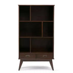Libreria e mobile contenitore ampio Tierney in LEGNO MASSELLO da 64 x 35 pollici, in stile moderno di metà secolo
