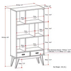 Libreria e mobile contenitore ampio Tierney in LEGNO MASSELLO da 64 x 35 pollici, in stile moderno di metà secolo