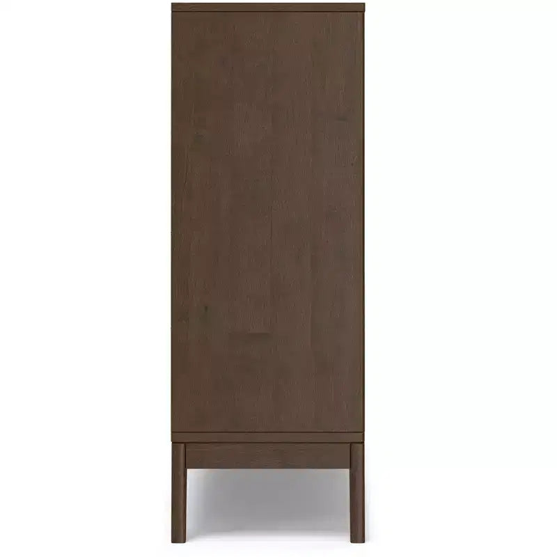 Pearson SOLID HARDWOOD 43 inch x 42 inch Mid Century Modern Low 6 Cube Storage with Drawers in Walnut Brown