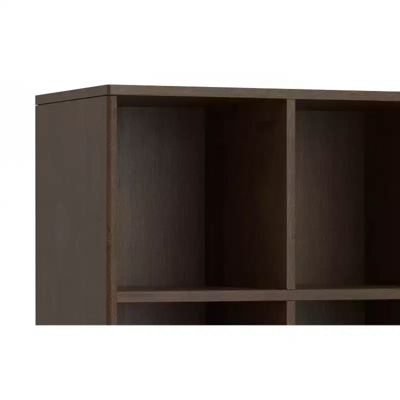 Pearson SOLID HARDWOOD 43 inch x 42 inch Mid Century Modern Low 6 Cube Storage with Drawers in Walnut Brown