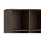 Pearson SOLID HARDWOOD 43 inch x 42 inch Mid Century Modern Low 6 Cube Storage with Drawers in Walnut Brown