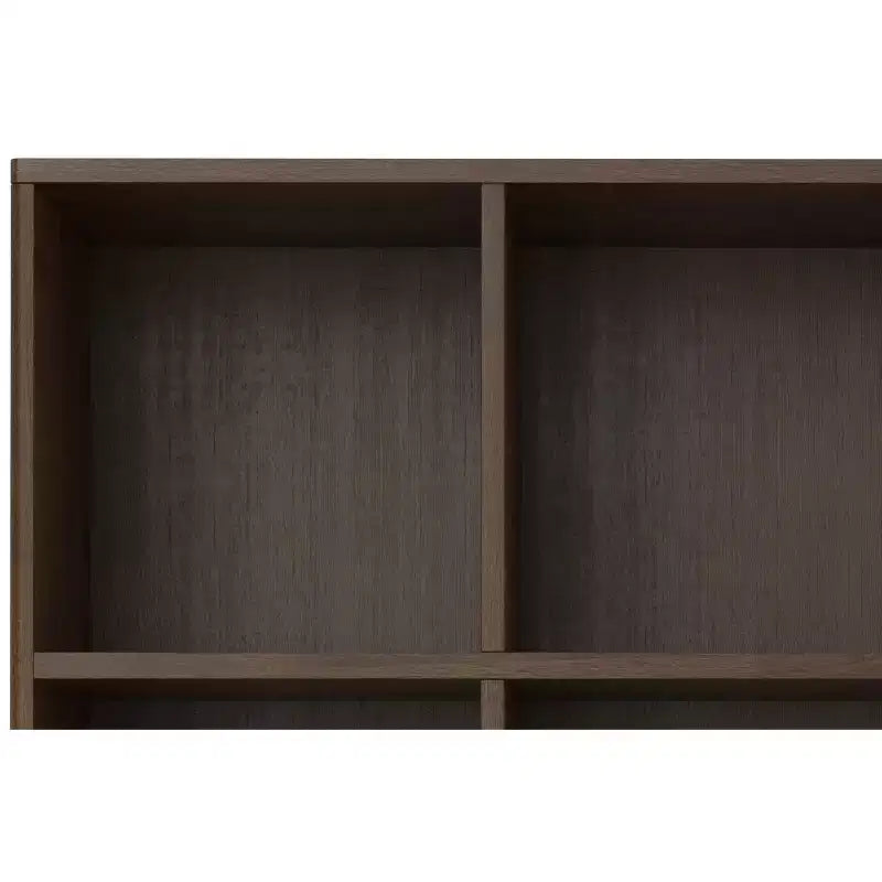 Pearson SOLID HARDWOOD 43 inch x 42 inch Mid Century Modern Low 6 Cube Storage with Drawers in Walnut Brown