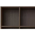 Pearson SOLID HARDWOOD 43 inch x 42 inch Mid Century Modern Low 6 Cube Storage with Drawers in Walnut Brown