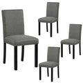 Costway Wooden Dining Chairs Set of 4 w/Solid Rubber Bent Wood Legs for Dining Room Grey