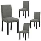 Costway Wooden Dining Chairs Set of 4 w/Solid Rubber Bent Wood Legs for Dining Room Grey