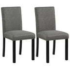 Costway Wooden Dining Chairs Set of 4 w/Solid Rubber Bent Wood Legs for Dining Room Grey