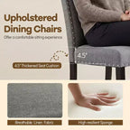 Costway Wooden Dining Chairs Set of 4 w/Solid Rubber Bent Wood Legs for Dining Room Grey