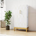 45 Tall Pantry Cabinet - Adjustable Shelves with Gold Legs