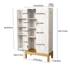 45 Tall Pantry Cabinet - Adjustable Shelves with Gold Legs