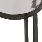 Rustic End Table, Side Table, or Small Night Stand for Room Decor - Round Metal Bedside Table with Glass Top for Small Spaces - 22 Bronze & Copper