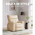 Poltrona reclinabile oversize Acekool per adulti, reclinabile manuale in pelle PU extra larga, cuscino in spugna spesso 1,5 volte, comoda poltrona per pigri