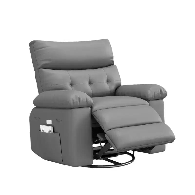 Acekool Oversized Recliner Chair for Adults, Extra Wide PU Leather Manual Recliner, 1.5X Thick Sponge Cushion, Comfortable Lazy Armchair