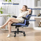 BALHAM TRADE-400LBS Big and Tall Office Chair Heavy Duty Leather with Padded Flip-up Arms Swivel Rolling
