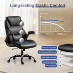 BALHAM TRADE-400LBS Big and Tall Office Chair Heavy Duty Leather with Padded Flip-up Arms Swivel Rolling