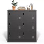Employee Storage Locker, Multiple Doors Steel Gym Lockers with Card Slots and Vents, Metal Locker Storage Cabinets for School, Office