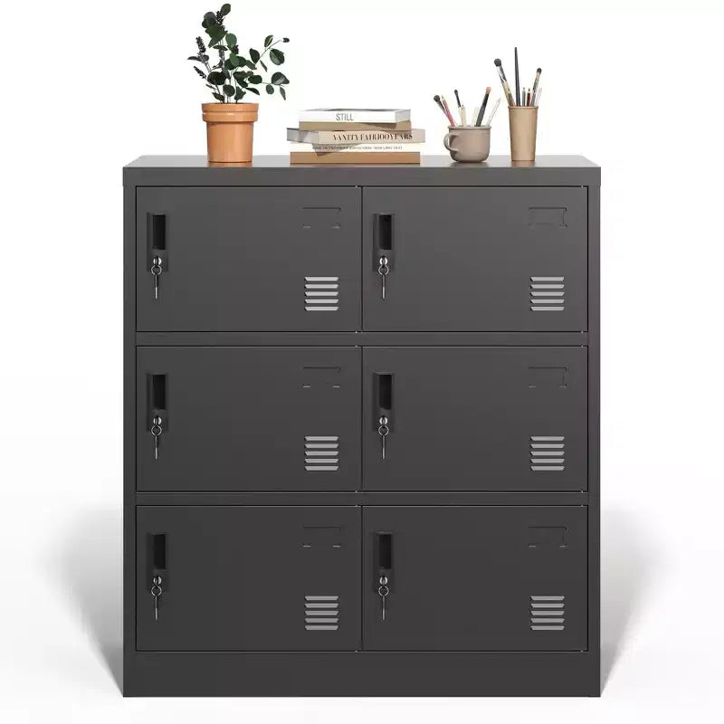 Employee Storage Locker, Multiple Doors Steel Gym Lockers with Card Slots and Vents, Metal Locker Storage Cabinets for School, Office