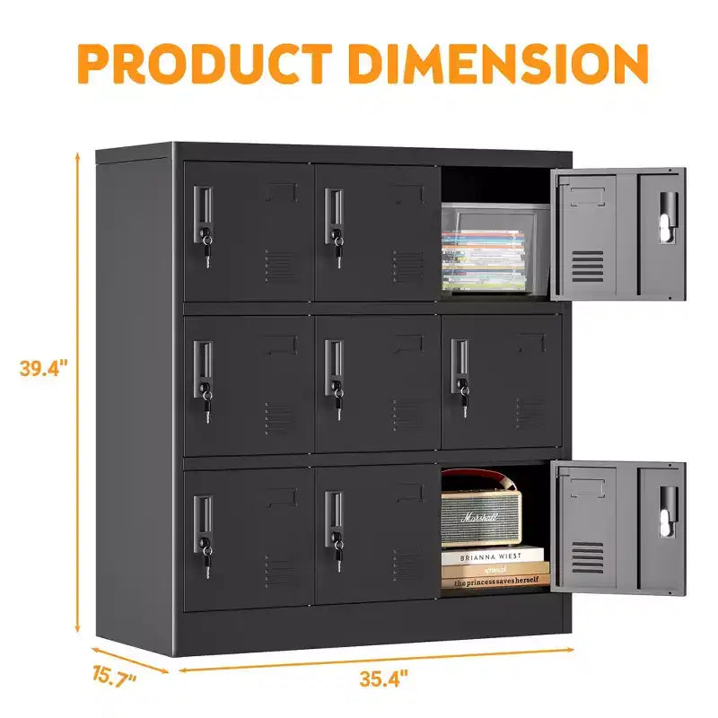Employee Storage Locker, Multiple Doors Steel Gym Lockers with Card Slots and Vents, Metal Locker Storage Cabinets for School, Office