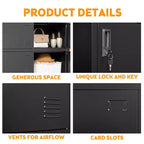 Employee Storage Locker, Multiple Doors Steel Gym Lockers with Card Slots and Vents, Metal Locker Storage Cabinets for School, Office