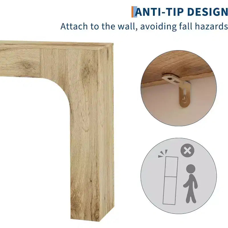Tavolo Consolle Rustico, Tavolo da Ingresso Stretto in Legno Dietro il Divano, Mobile Stretto in Stile Rustico per Soggiorni, Ingressi e Appartamenti
