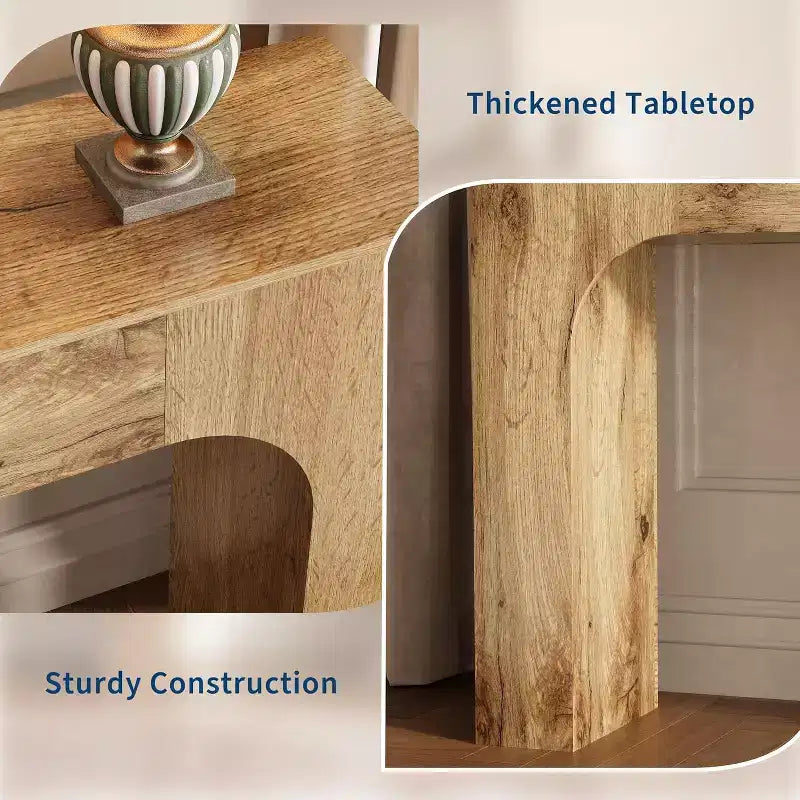 Tavolo Consolle Rustico, Tavolo da Ingresso Stretto in Legno Dietro il Divano, Mobile Stretto in Stile Rustico per Soggiorni, Ingressi e Appartamenti