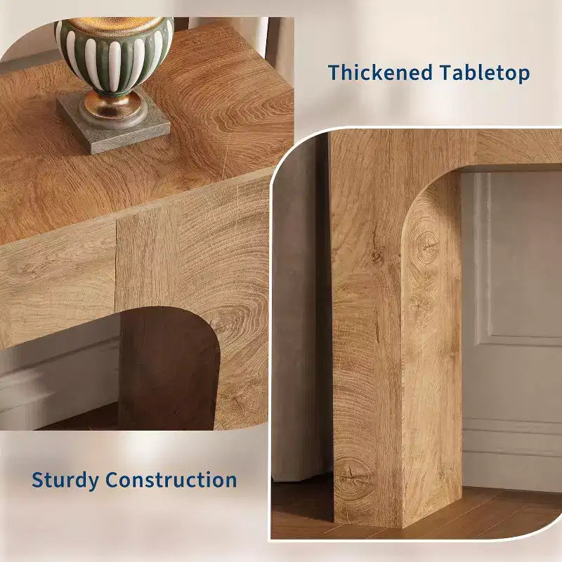 Tavolo Consolle Rustico, Tavolo da Ingresso Stretto in Legno Dietro il Divano, Mobile Stretto in Stile Rustico per Soggiorni, Ingressi e Appartamenti