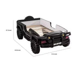 Letto singolo Royal Hampton SUV con luci ed effetti sonori, in similpelle nera