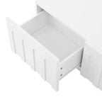 MAYEERTY 2-Piece Elegant TV Stand Coffee Table Set, White Arched Media Console for 80 TVs