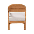 GDFStudio Bohemian Rattan Peel 26 Arm Chair with Fabric Upholstered