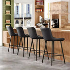 MAYEERTY Dining Chairs Set of 2 Faux Leather Metal Legs Kitchen & Dining Room Chairs for Dining Room Black