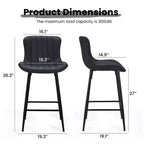 MAYEERTY Dining Chairs Set of 2 Faux Leather Metal Legs Kitchen & Dining Room Chairs for Dining Room Black