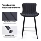 MAYEERTY Dining Chairs Set of 2 Faux Leather Metal Legs Kitchen & Dining Room Chairs for Dining Room Black