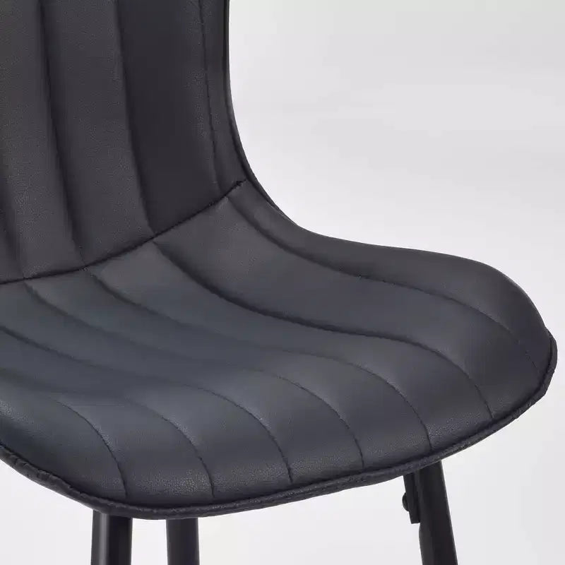 MAYEERTY Dining Chairs Set of 2 Faux Leather Metal Legs Kitchen & Dining Room Chairs for Dining Room Black